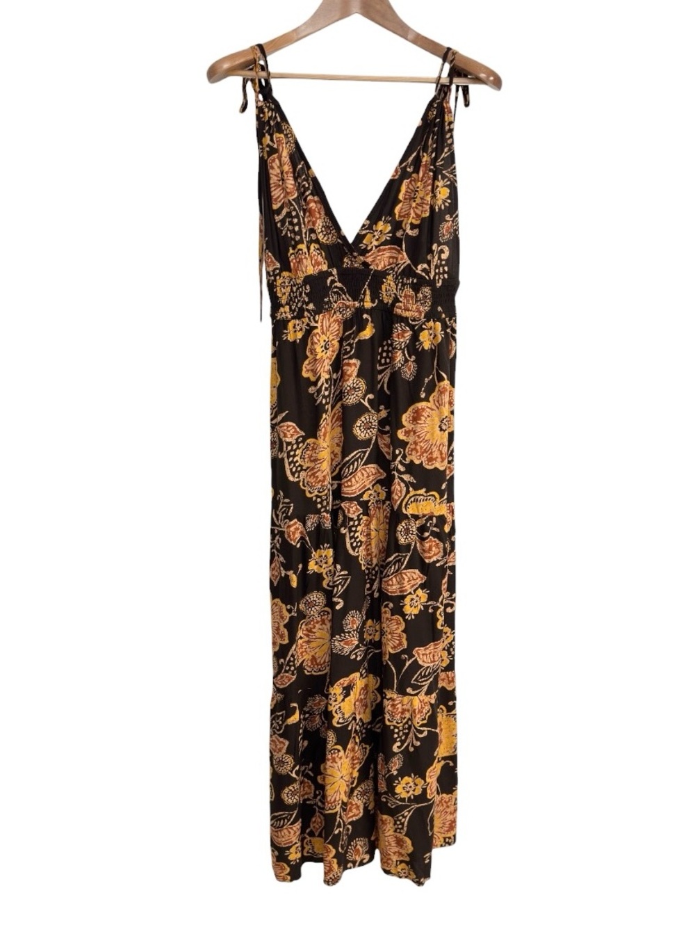 New Patrons of Peace Thalia Maxi Dress Small Brown Floral Boho Strap Sleeveless - Picture 1 of 12